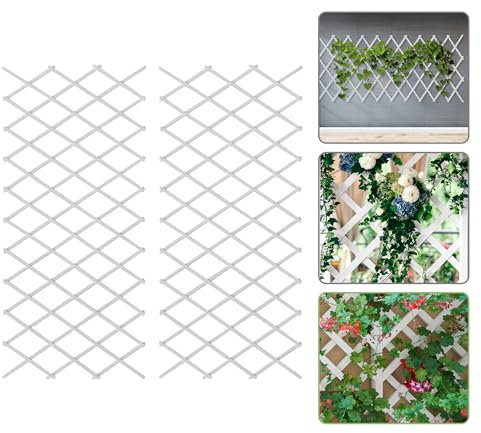 WedDecor Lot de 2 treillis de jardin en aluminium pliables et réglables avec 6 supports pour support de plantes | Treillis extensible pour plantes grimpantes, panneaux de clôture d'intérieur et