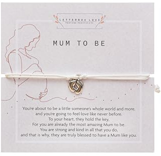 Letterbox Love Mum to be Bracelet | Baby Feet Charm | Jewellery Gift for Expecting Mother
