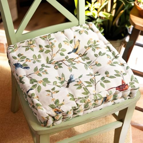 YFHT Stuhlkissen 42x42x10cm Sitzkissen Outdoor Gartenstuhlkissen, Garten Sitzpolster Set für Rattanstühle, Outdoor Sitzkissen trapezförmig, Stuhlauflage Stuhlkissen Natur (Weiß)