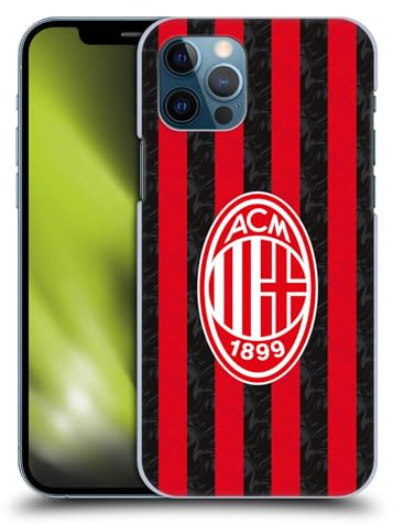 Head Case Designs Licenza Ufficiale AC Milan Home Kit Per Stemma 2025/26 Custodia Cover dura per Parte Posteriore Compatibile con Apple iPhone 12 / iPhone 12 Pro