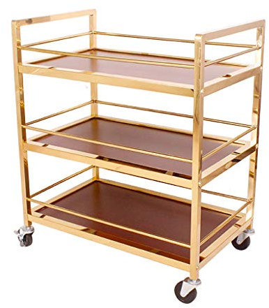 ZJFHEYUO Küchen-Lagerwagen Servierwagen aus Edelstahl, Catering-Abräumwagen, Tee-Rollwagen, Servierwagen für Hotels, Restaurants, Catering, Café