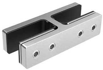 Glasverbinder Glashalter gerade Glas Edelstahl Verbinder gerade V4A Glas 16,76-21,52 mm Geländer Glasplatte Verbindung Halter Glashalterung Pfosten Glasgeländer Scheibenhalterung Halter für Glas
