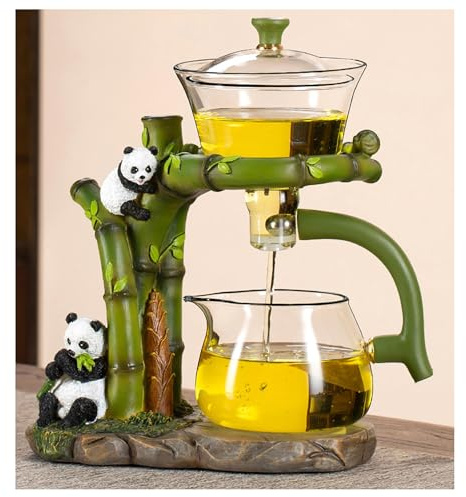 KALWEL, Set da tè automatico,Teiera magnetica,Bollitore da tè magnetico in vetro per uso domestico, Set di tè Kung Fu automatico in vetro, Lazy Tea Brewer