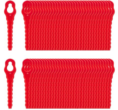 100 Pcs Ersatzmesser Set Kompatibel mit Rasentrimme, Rasentrimmer Messer Kunststoff Ersatzklingen, Rasentrimmer Zubehör für Kunststoffmesser Akku-Rasentrimmer