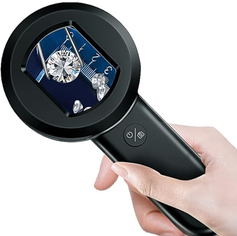 Tosuny Handheld Digital Microskop, 100x Tragbares Digitales Vergrößerungsglas, 2,0 Zoll Farbbildschirm, 16MP Foto, 4X Digitaler Zoom, Eingebaute 8 LED Leuchten, USB kompatibel mit PC