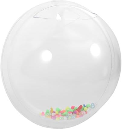 TOYANDONA Transparenter Wandmontierter Fischglas Ø Platzsparender Hängender Aquarium Deko Behälter Für Fische Pflanzen Wohnzimmer Wanddeko
