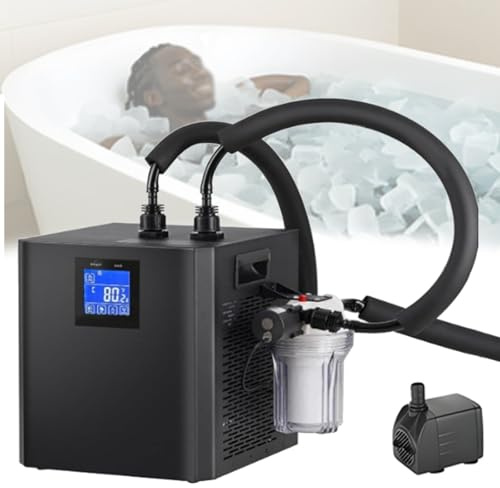 Quixnova Refroidisseur d'eau à Bain de Glace pour la récupération par cryothérapie et différents Bains de plongée à Froid - Refroidisseur à Immersion à Froid 0,3 P avec Filtre Externe, Pompe