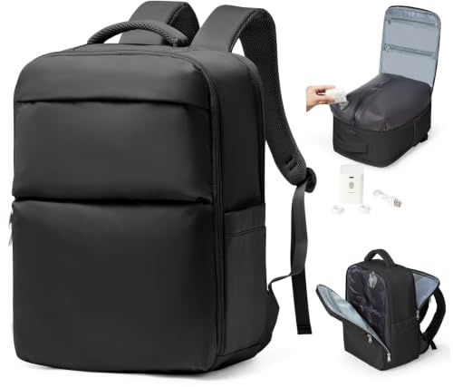 bergsalz reseryggsäck kvinnor män Ryanair ryggsäck handbagage flygplan, svart, Vakuum(40x30x20)