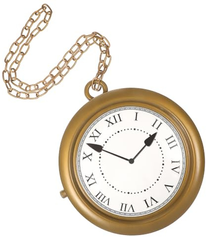 AKOOSY Collier d'Horloge Géante Rétro Collier Horloge Cosplay Surdimensionné Accessoire de Costume pour Fête Déguisement Halloween Décoration de Soirée Léger et Confortable à Porter