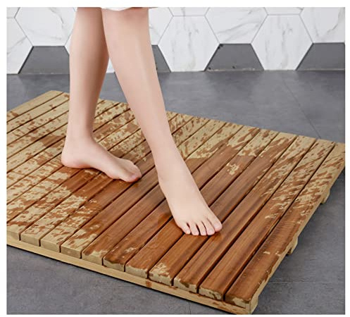Tappetino da Doccia Antiscivolo in Legno Impermeabile Personalizzabile per Uso Esterno - 60x120 cm, Resistente, Ecologico, Tappetino da Bagno Antiscivolo per casa e Giardino