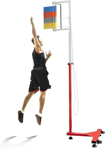 Tester di Salto Verticale, attrezzo per Salto in Alto Regolabile da Pavimento – 1,7-3,2 m per pallavolo e Basket, Attrezzatura per Allenamento con Punte, Strumento di misurazione del sa