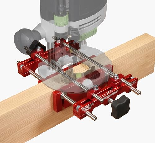 Woodpeckers Mortise Base, Dual-Fence Adjustable Router Base for Precise Mortising and Edge Guiding, Fits Plunge Routers with 5/16 Guide Rods, Aluminum & Stainless Construction, Made in USA MB-516