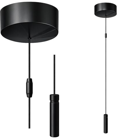 Matt Black Bathroom Light Pull Cord Switch with Modern Black Aluminium Handle | 2 Way 6AX Ceiling Pull Cord Light Switch (Black)