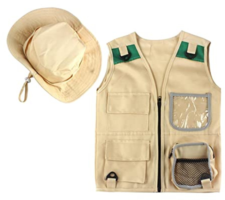 Fxzqgnh 2 Stück Weste Kinder Outdoorweste Anglerweste Abenteuerweste mit Pflegeleichtem Material Und Stauraum für Geburtstagsgeschenk Naturerkundung