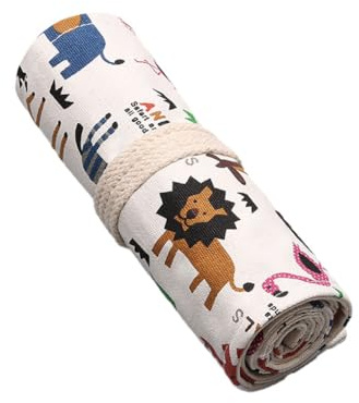ALCXAZS Disfrute de un Almacenamiento de lápices organizado y Seguro con Estuche Tela para lápices en Rollo, Estuche para Oficina, Rollo Lona