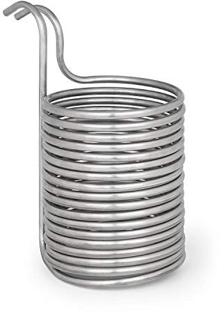 KLARSTEIN Chiller 12 - Refroidisseur à Immersion, Spirale de Refroidissement à Eau, Refroidisseur à moût, Refroidissement Rapide du moût de bière, 21.5 cm Ø, 18 Spirales de Refroidissement, Argent