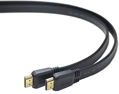 PremiumCord Cavo HDMI 4K Ad Alta velocità M/M, 10,2 Gbps con Ethernet, Compatibile Video 4K@30Hz, Full HD 1080p, Deep Color, 3D, Arc, HDR, Dolby TrueHD, Connettori Placcati Oro, Piatto, Nero, 1 m