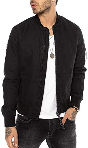 Redbridge Chaqueta de transición para Hombre Americana de medio tiempo de algodón Negro M