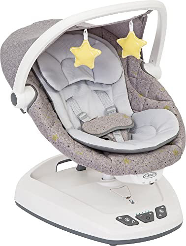 Graco Move with Me Soother with 5 swaying speeds, music, 2 recline positions, 2 vibration settings and folds up for storage. Suitable from birth to approx. 6 months (9 kg), Stargazer fashion