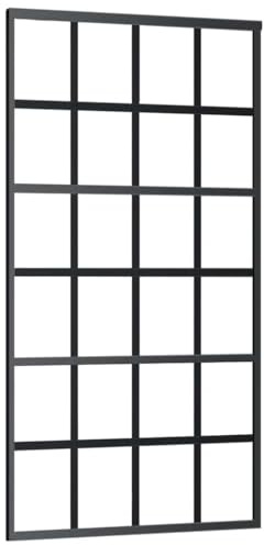 vidaXL Puerta corredera ESG vidrio y aluminio negra 102x205 cm
