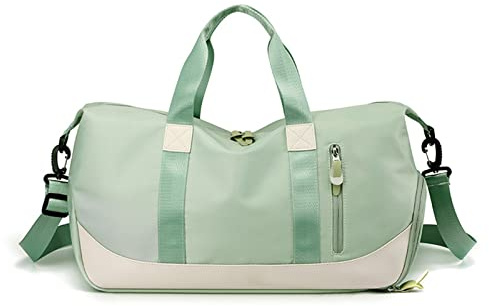 FANDARE Damen Reisetaschen Duffle Bag Nylon Sporttasche Faltbare Sporttasche Weekender Übernachtung Tasche Wasserdicht Handtasche Groß Kapazität Reisetasche für Sport Fitnessstudio Reisen Grün