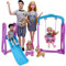Lot de 6 poupées familiales avec femmes enceintes, maman papa, 3 enfants et bébé garçon dans le ventre de maman, jeux de poupée et accessoires pour enfants de 3 à 12 ans