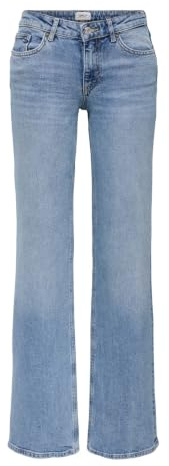 ONLY Onljuicy LW Wide Leg DNM Rea365 Noos Jeans Elasticizzati, Light Blue Denim, 30W x 30L Donna