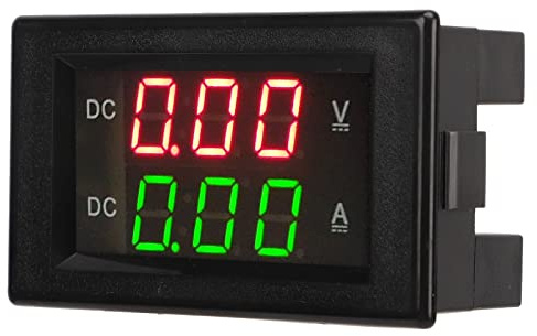 Medidor de Pantalla de Corriente de Voltaje, YB4835VA DC 0 a 300V 50A Voltímetro de Corriente de Pantalla Dual Amperímetro de Voltaje LED Resistente a Interferencias a Prueba de