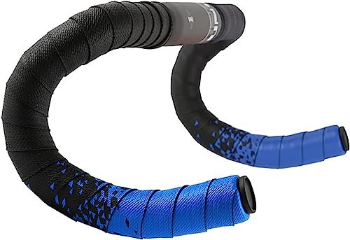 PuLAif Fahrrad-Lenkerband,Lenkerband, Lenkerband Lenkerband Rennrad-Griffriemenkette mit Lenkerstopfen 1 Paar Rennrad-Lenkerband (Farbe: Schwarz Rot) (Farbe: Schwarz Rot) (Color : Black blue)