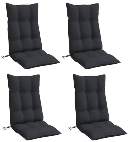 vidaXL Hochlehner-Auflagen 4 STK. Schwarz Oxford-Gewebe