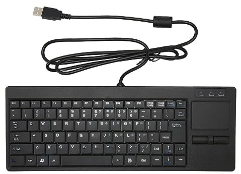 VBESTLIFE Kabelgebundene Industrietastatur, Industrietastatur mit Touchpad, Kabelgebunden, Kompakt, Tragbar, Scherenfußstruktur, für Computer, Laptop, Notebook (USB-Schnittstelle mit