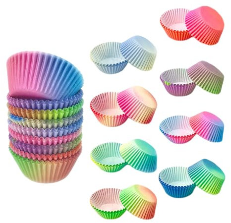 MAEXUS Pirottini per muffin di carta, 300 pirottini per cupcake, 6 pirottini di carta per muffin, stampini da forno per mini cheesecake, per matrimoni, dessert e feste