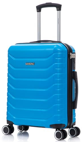 RAYKONG Maleta de Cabina 55x40x20cm Policarbonato (40L) semirígida Trolley pequeño Equipaje de Mano 4 Ruedas giratorios a 360º Cierre numérico (Turquesa)