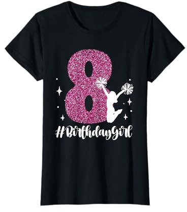 Cheerleader-Mädchen zum 8. Geburtstag, Cheerleader, 8 Jahre alt T-Shirt
