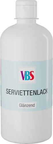 VBS Vernis pour serviettes Brillant pour carton Carton Pierre Terre cuite Terre cuite Bois Serviettes Vernis Colle Transparent Brillant Pinceaux Résistant à la lumière Résistant à l'eau Base