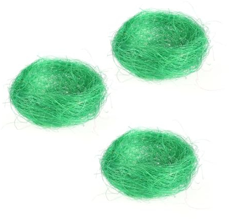 ifundom 3pezzi Nido D'uccello Artificiale Pasquale Mini Nidi Colorati per Uova Caramelle Verde Erba Decorazioni Nido D'uccello