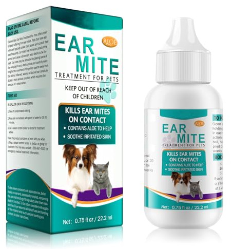 INSKIN Ear Mite for Dogs and Cats, Ear Yeast Infection, Dog and Cat Ear Drops Soothes Itchy Ears