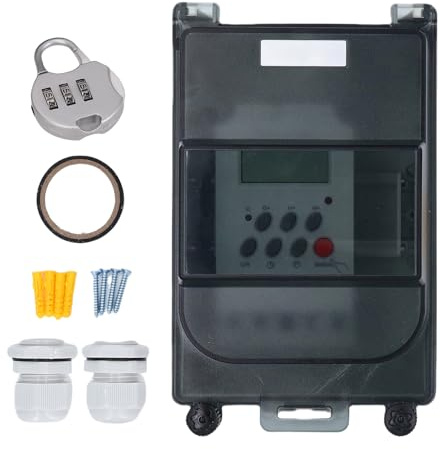 Eujgoov Pool Pump Timer Programmable Digital Box Timer Switch 28 On Off Schedules 7-Day Cycle for Pool Pump Water Heater SPA Outdoor Lights