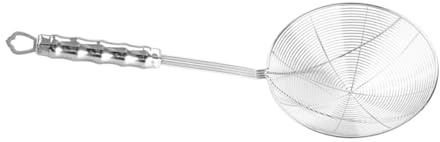 Angoily Passoire Fil Métallique Inoxydable avec Long Manche Ergonomique Louche Écumoire Résistante Chaleur pour Cuisine Maison et Restaurant