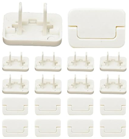 Protezione per presa a prova di bambini, 10 pezzi, colore bianco, protezione elettrica, facile da installare, chiusura sicura per prese standard, casa, ufficio, di sicurezza per bambini |