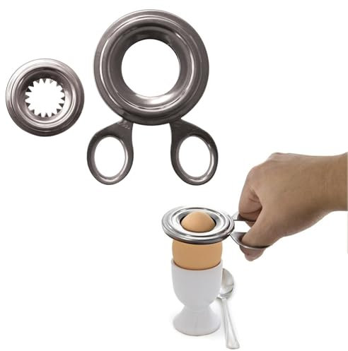 Easy Make CMKU6271 Cortador CÁSCARA Huevo, PP, Plata, 7,70 x 0,50 x 10 cm