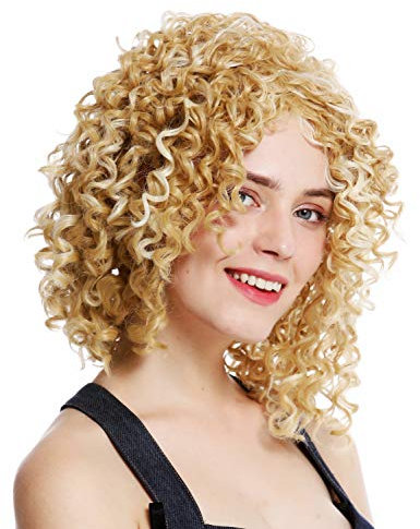 WIG ME UP - YZF-7283A-86H613 women's quality wig very curly voluminous beach beauty corkscrew curls blonde platinum highlights
