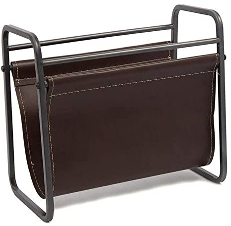 Schreibtisch-Zeitschriftenhalter aus Leder – freistehender Boden, Schreibtisch und Tischplatte, Akten, Ordner – dekoratives Design für Zuhause oder Büro – von Designstyles