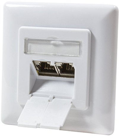odedo CAT6A Unterputz Netzwerkdose 2x RJ45 geschirmt Weiß | Unterstützt bis 10 Gbit/s und PoE, voll geschirmt, geeignet für Patch- und Verlegekabel, einfache Unterputzmontage
