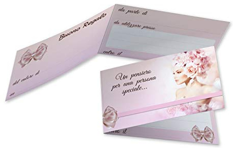 GHIBLI Buoni Regalo Estetista (da 50 a 250 pezzi) Buoni Omaggio Biglietti Pieghevoli Centro Estetico Gift Card Estetica Coupon Massaggi Cartoncino da Compilare Offerta Sconto Clienti (100)