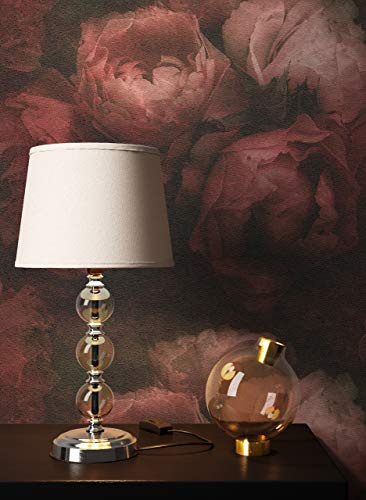 NEWROOM Tapete Rot Vlies Blumen Rosen - Romantisch Floral 3D Optik für Schlafzimmer Wohnzimmer