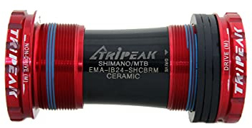 TRiPEAK Bottom Bracket BSA/ITA/C60/CR1/T47, with Ceramic Bearings for 24mm Shimano Hollowtech II Road/MTB Cranksets, Threaded BB Compatible with Trek, Giant, Specialized, Canyon, Campagnolo Frame