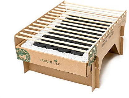 CASUSGRILL Umweltfreundlicher Einweggrill, natürliche Materialien, gebrauchsfertig in 5 Minuten, mehr als 1 Stunde verwendbar, weniger CO2-Emissionen (2)