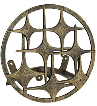 Zeckos Gartenschlauchhalter aus Gusseisen, Mitte des Jahrhunderts, moderne Sterne, zur Wandmontage