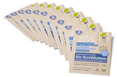 Biobalu Bio Kornblumen Samen 10 x 4g - Saatgut für ca. 10 x 600 Pflanzen - Sommerblumen bienenfreundlich (10)